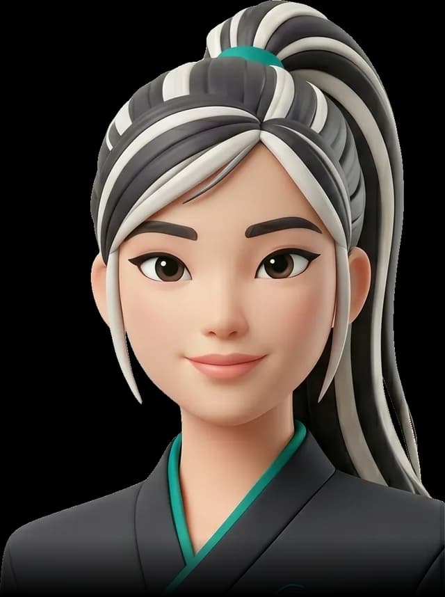 Hime, assistente virtual da Ōdenta, sorrindo